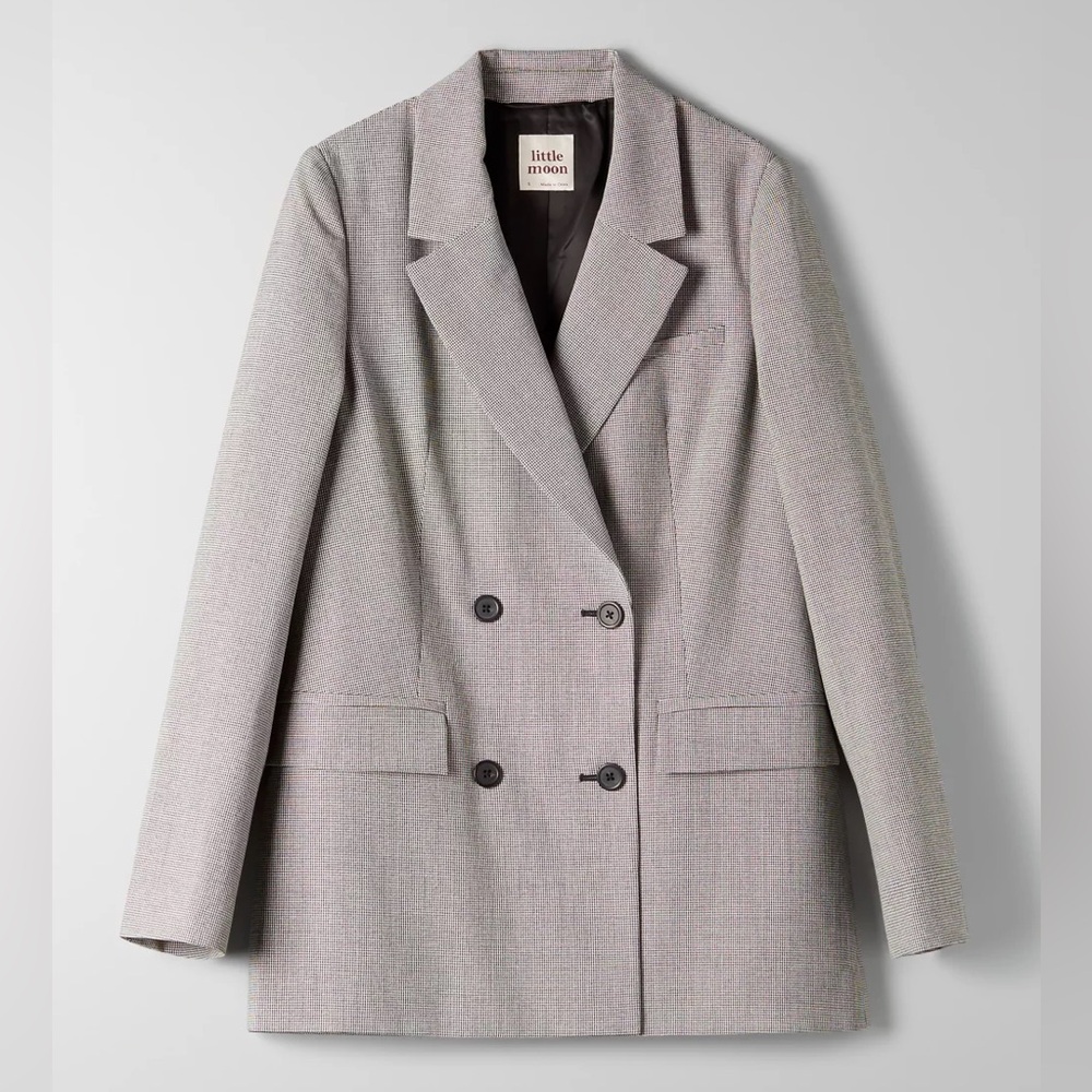 Aritzia Little Moon Caluna Double Breasted Houndstooth Blazer